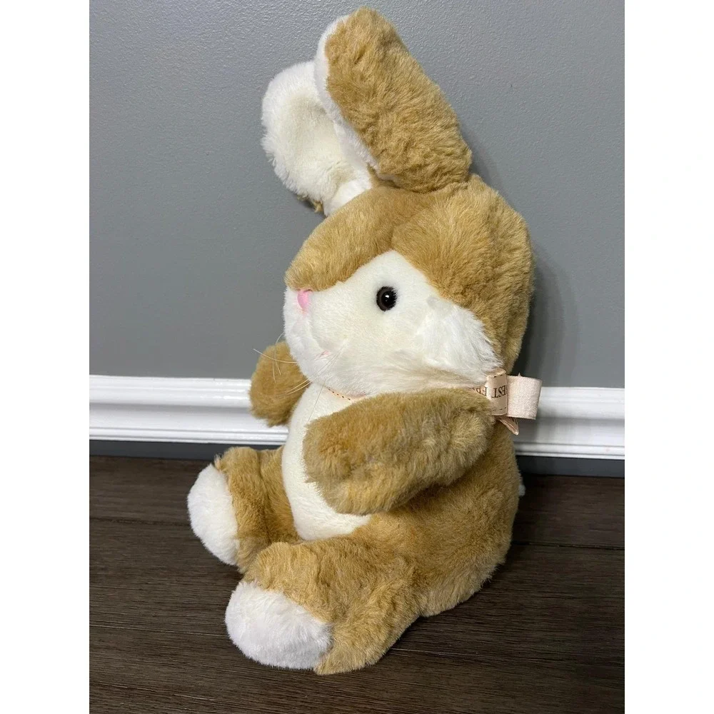 Vintage 1982 AMC Brown Bunny Rabbit Plush Stuffed Animal Toy Easter Collectible
